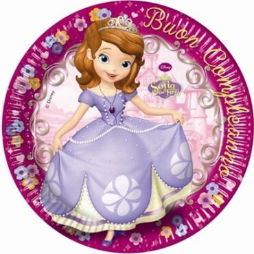 Sofia Happy Birthday Plates 23cm 8pcs